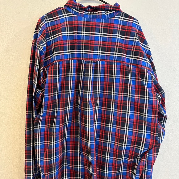 Chaps Easy Care 3XLT Long Sleeve Button Down in Red and Blue Plaid (Used) - Picture 2 of 3